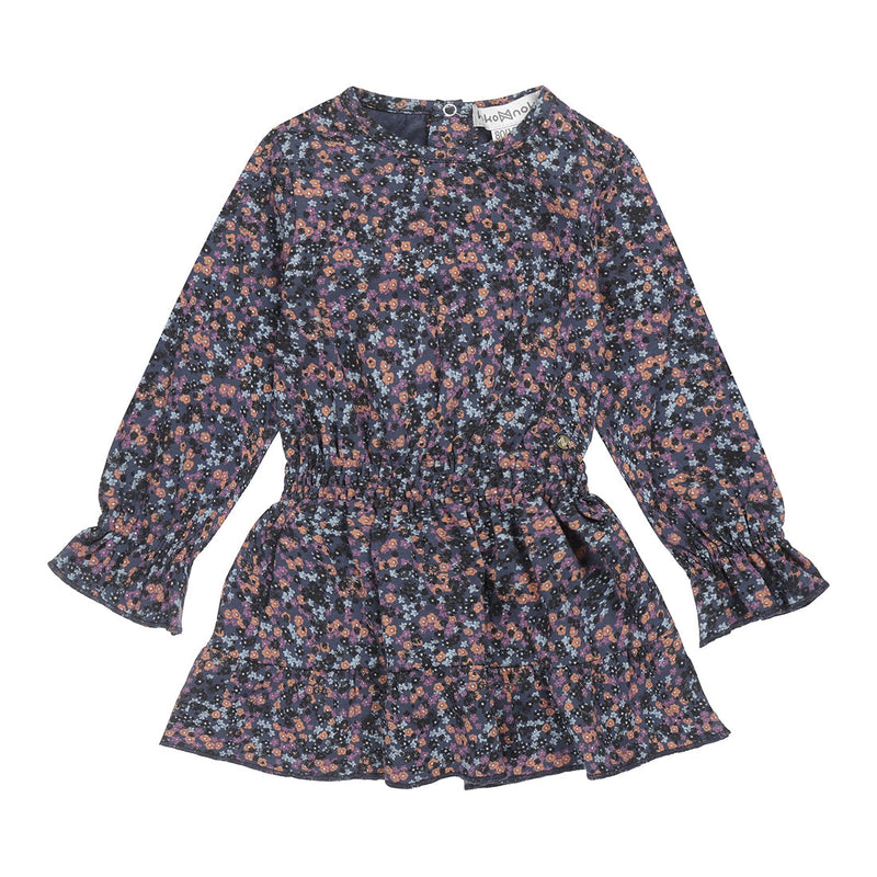 Meisjes Dress ls van Koko Noko in de kleur Navy in maat 128.