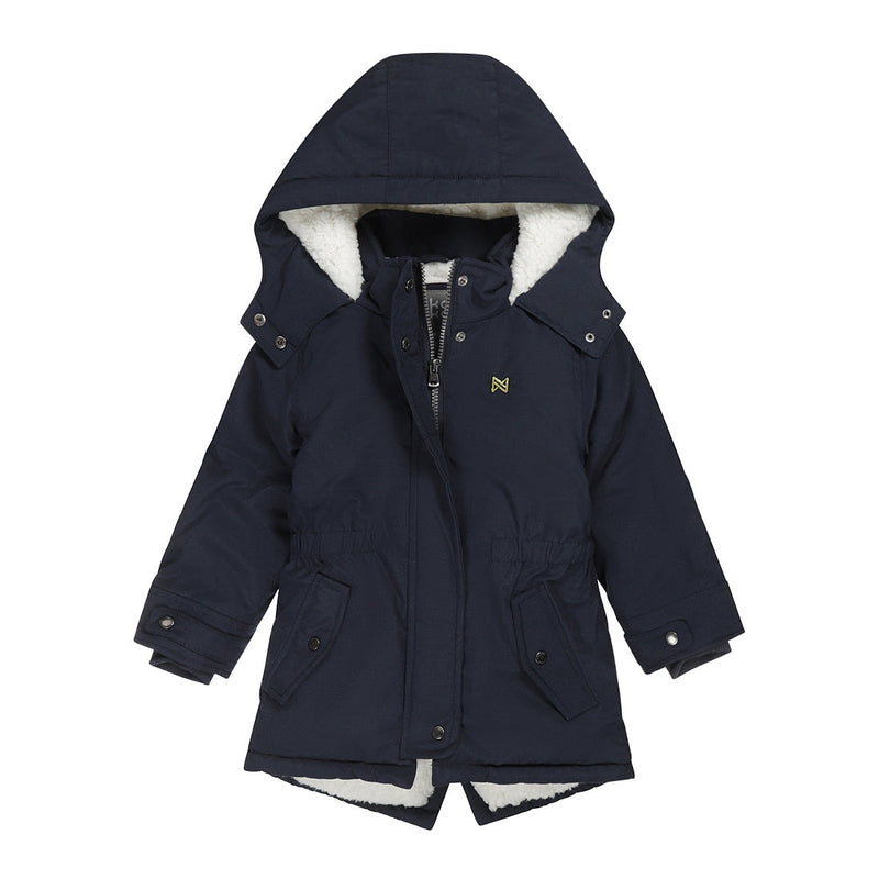 Meisjes Jacket parka van Koko Noko in de kleur Navy in maat 128.
