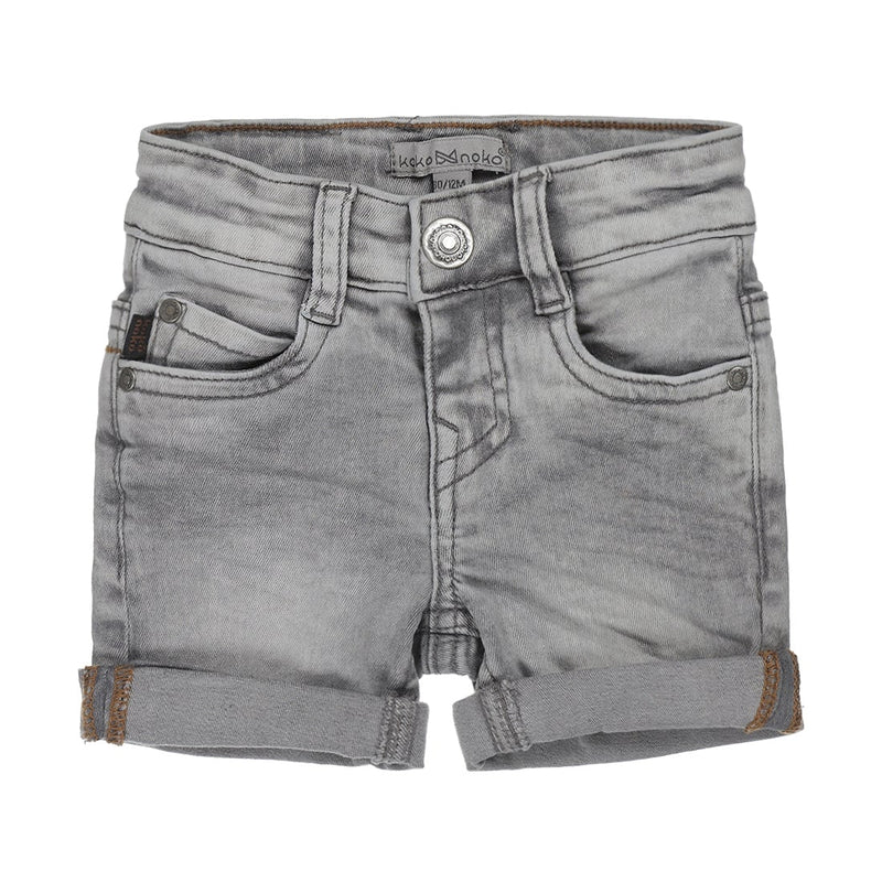 Jongens Jeans shorts van Koko Noko in de kleur Grey jeans in maat 128.