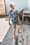 Jongens Jeans shorts van Koko Noko in de kleur Grey jeans in maat 128.