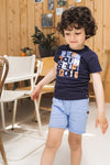 Jongens Jogging shorts van Koko Noko in de kleur Blue in maat 128.