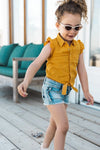 Meisjes Blouse ss van Koko Noko in de kleur Ochre in maat 128.