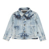 Meisjes Jacket van Koko Noko in de kleur Blue jeans in maat 128.
