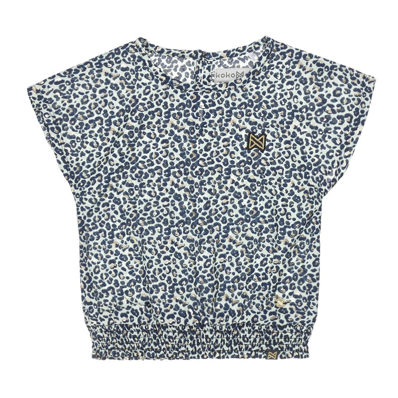 Meisjes Blouse ss van Koko Noko in de kleur Mint in maat 128.