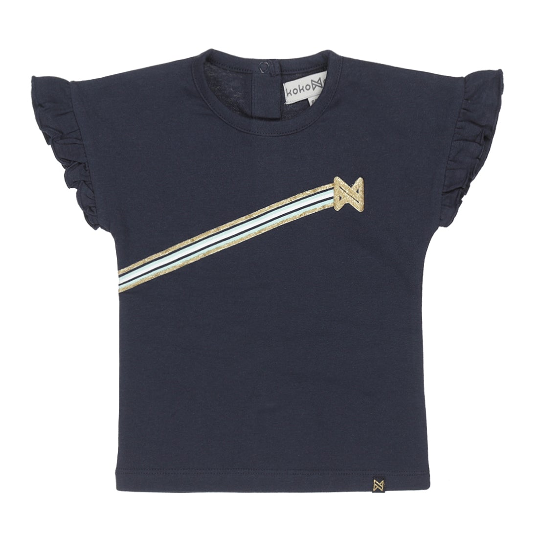 Meisjes T-shirt ss van Koko Noko in de kleur Navy in maat 128.