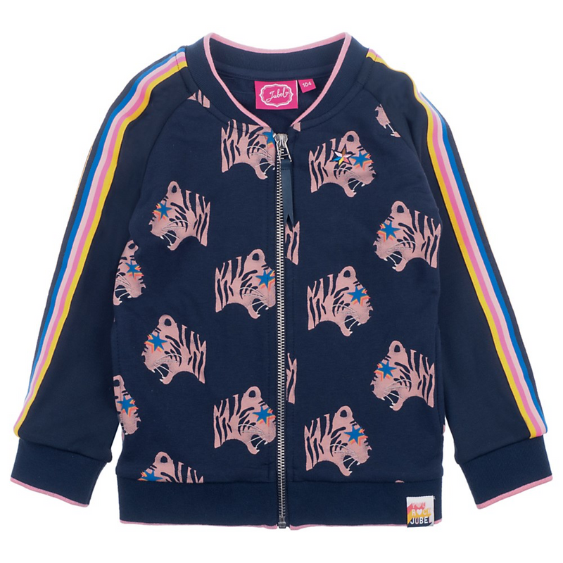 Meisjes Sweatvest AOP - Pret-A-Party van Jubel in de kleur Blauw in maat 140.