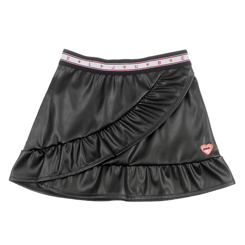 Meisjes Rok fake leather - Animal Attitude van Jubel in de kleur Zwart in maat 140.