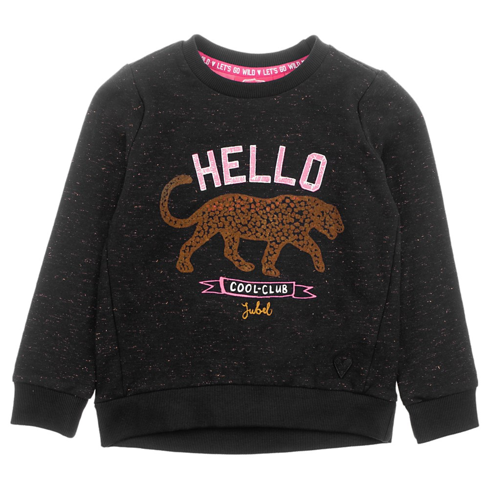Meisjes Sweater Hello - Animal Attitude van Jubel in de kleur Zwart in maat 140.