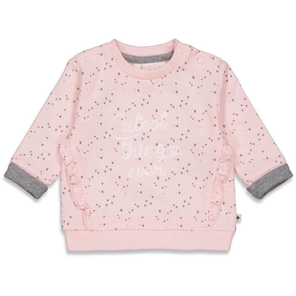Babys Sweater Cutest AOP - Cutest Thing Ever van Feetje in de kleur Roze in maat 62.