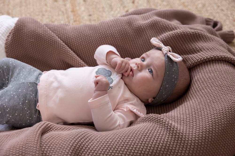 Babys Haarband - Cutest Thing Ever van Feetje in de kleur Antraciet melange in maat 1.