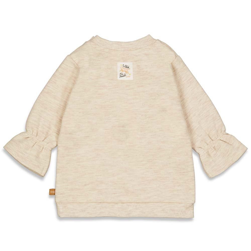 Babys Sweater - Wild At Heart van Feetje in de kleur Offwhite melange in maat 86.