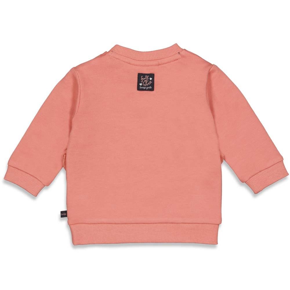 Babys Sweater - Full Of Love van Feetje in de kleur Terra Pink in maat 68.