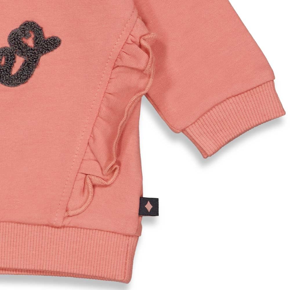 Babys Sweater - Full Of Love van Feetje in de kleur Terra Pink in maat 68.