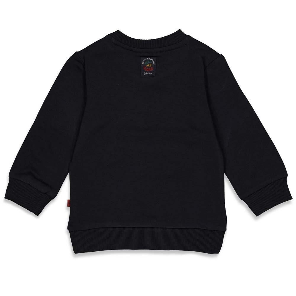 Babys Sweater - Team Trouble van Feetje in de kleur Antraciet in maat 86.