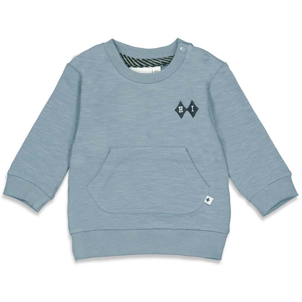 Babys Sweater - Hi van Feetje in de kleur Blauw in maat 86.