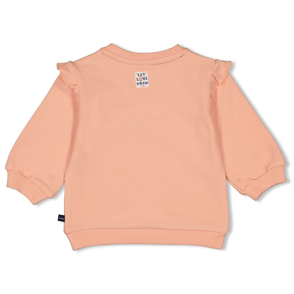 Meisjes Sweater - Let Love Grow van Feetje in de kleur Roze in maat 86.