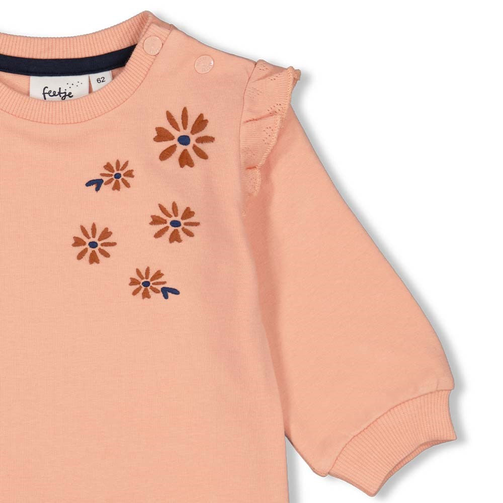 Meisjes Sweater - Let Love Grow van Feetje in de kleur Roze in maat 86.