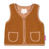 Meisjes Gilet Teddy - Flowers For Life van Jubel in de kleur Camel in maat 128.