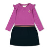 Meisjes Jurk rib - Flowers For Life van Jubel in de kleur Paars in maat 128.