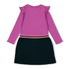 Meisjes Jurk rib - Flowers For Life van Jubel in de kleur Paars in maat 128.