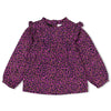 Meisjes Blouse ruches - Flowers For Life van Jubel in de kleur Marine in maat 128.