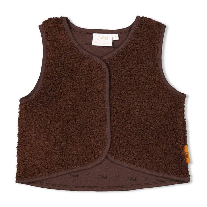 Meisjes Gilet Teddy - Color Me Panther van Jubel in de kleur d.Bruin in maat 128.