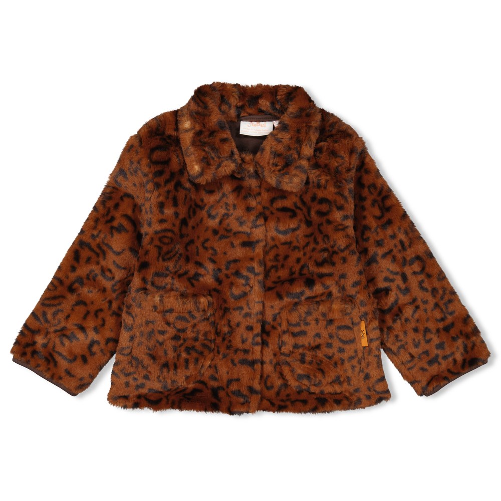 Meisjes Fake Fur jasje - Color Me Panther van Jubel in de kleur d.Bruin in maat 128.