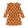 Meisjes Jurk AOP - Color Me Panther van Jubel in de kleur Bruin in maat 128.