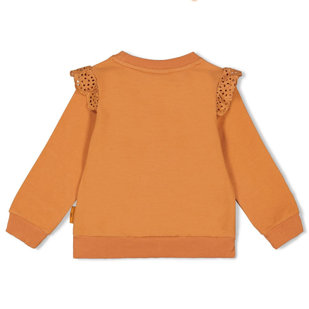 Meisjes Sweater ruches - Color Me Panther van Jubel in de kleur Bruin in maat 128.