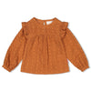 Meisjes Blouse ruches - Color Me Panther van Jubel in de kleur Bruin in maat 128.