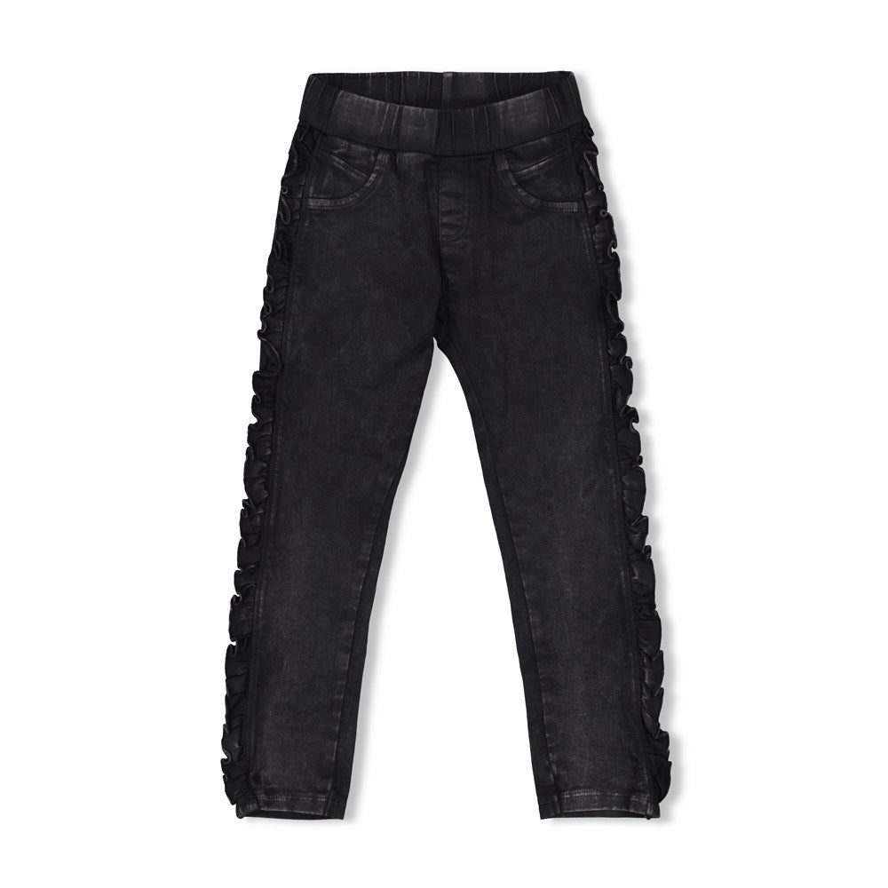 Meisjes Skinny jeans ruches - Winter Denim van  in de kleur Black Denim in maat 128.