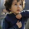 Jongens Cardigan with hood van Koko Noko in de kleur Blue in maat 128.