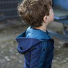 Jongens Cardigan with hood van Koko Noko in de kleur Blue in maat 128.