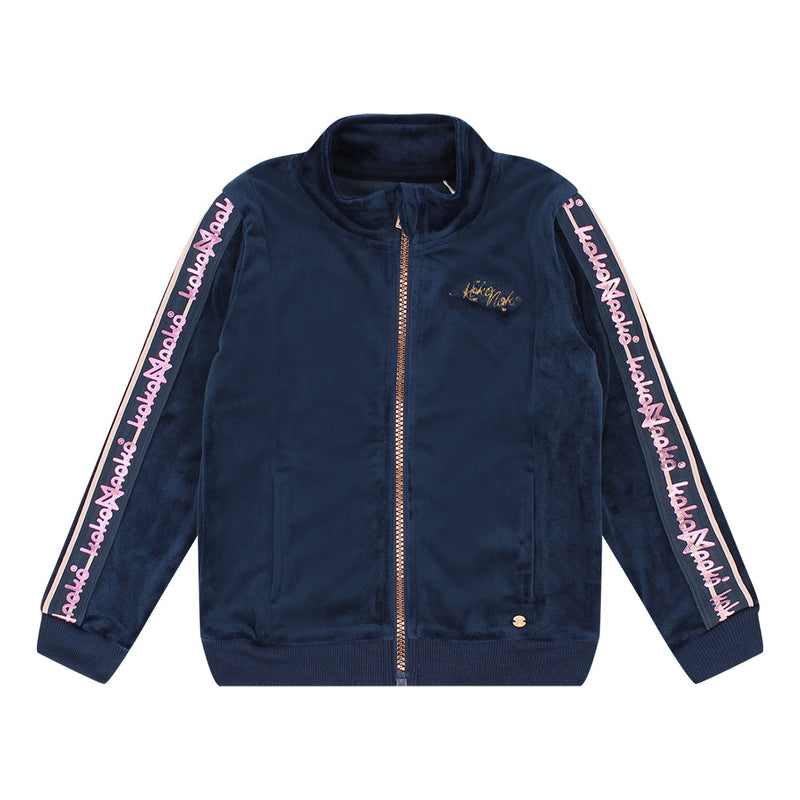 Meisjes Cardigan  van Koko Noko in de kleur Navy in maat 128.