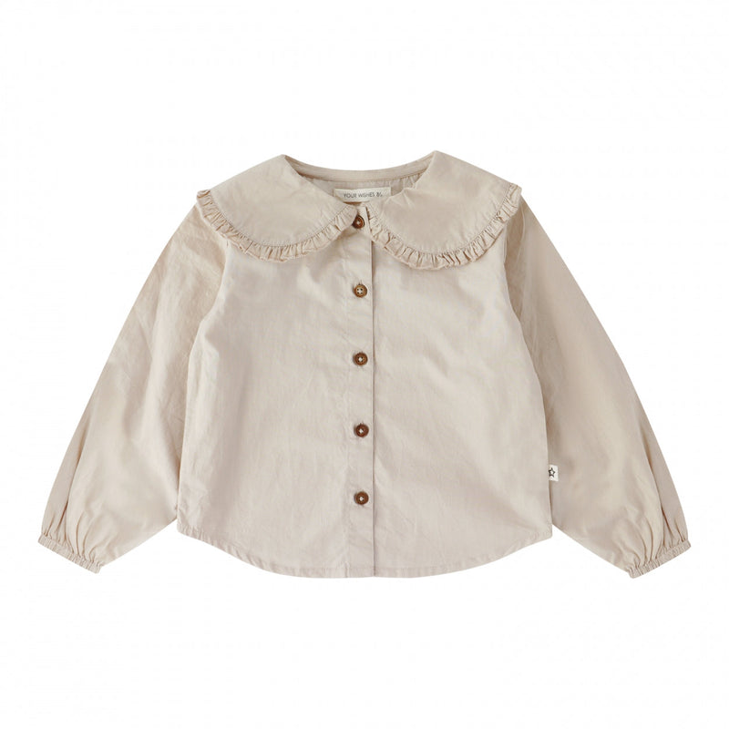 Meisjes Shirt lange mouw Poplin | Gwen van Your Wishes in de kleur Honeycomb in maat 134-140.