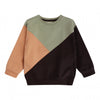 Jongens Sweater Colorblock | Blaze van Your Wishes in de kleur Dark Brown in maat 134-140.