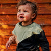Jongens Sweater Colorblock | Blaze van Your Wishes in de kleur Dark Brown in maat 134-140.