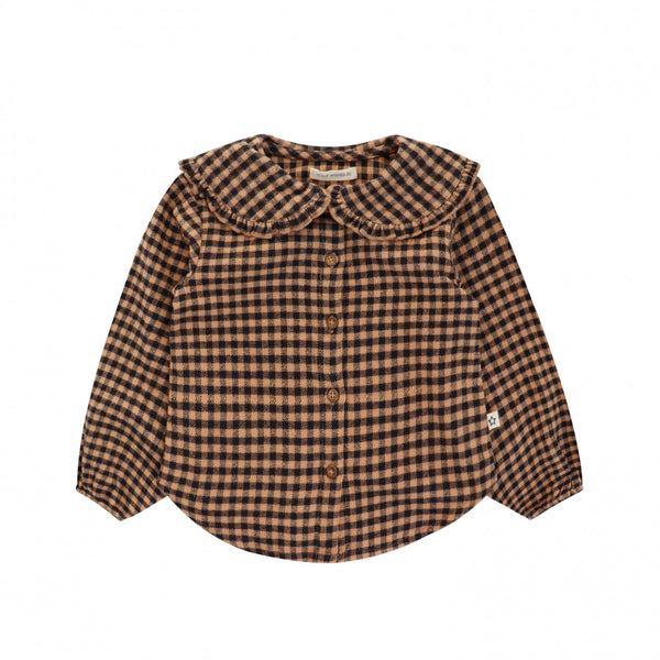 Meisjes Shirt lange mouw Saxon | Gwen van Your Wishes in de kleur Dark Brown in maat 134-140.