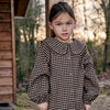 Meisjes Jurk Saxon | Geanne van Your Wishes in de kleur Dark Brown in maat 92.