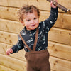 Jongens Shirt lange mouw Ducks | George van Your Wishes in de kleur Dark Brown in maat 92.