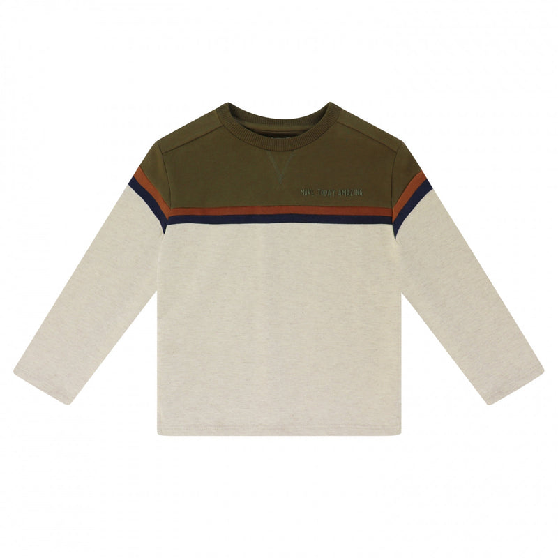 Jongens Shirt lange mouw Melange | Ginar van Your Wishes in de kleur Honeycomb in maat 134-140.