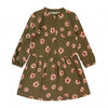Meisjes Jurk Wild Daisy | Dawn van Your Wishes in de kleur Dark Olive in maat 92.