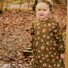 Meisjes Jurk Wild Daisy | Dawn van Your Wishes in de kleur Dark Olive in maat 92.