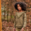 Meisjes Sweater Solid | Dorith van Your Wishes in de kleur Dark Olive in maat 134-140.