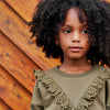 Meisjes Sweater Solid | Dorith van Your Wishes in de kleur Dark Olive in maat 134-140.