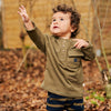 Jongens Sweater Solid | George van Your Wishes in de kleur Dark Olive in maat 92.