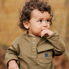 Jongens Sweater Solid | George van Your Wishes in de kleur Dark Olive in maat 92.