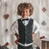 Jongens Gilet Diamond - Cyrus van Your Wishes in de kleur Black in maat 134/140.
