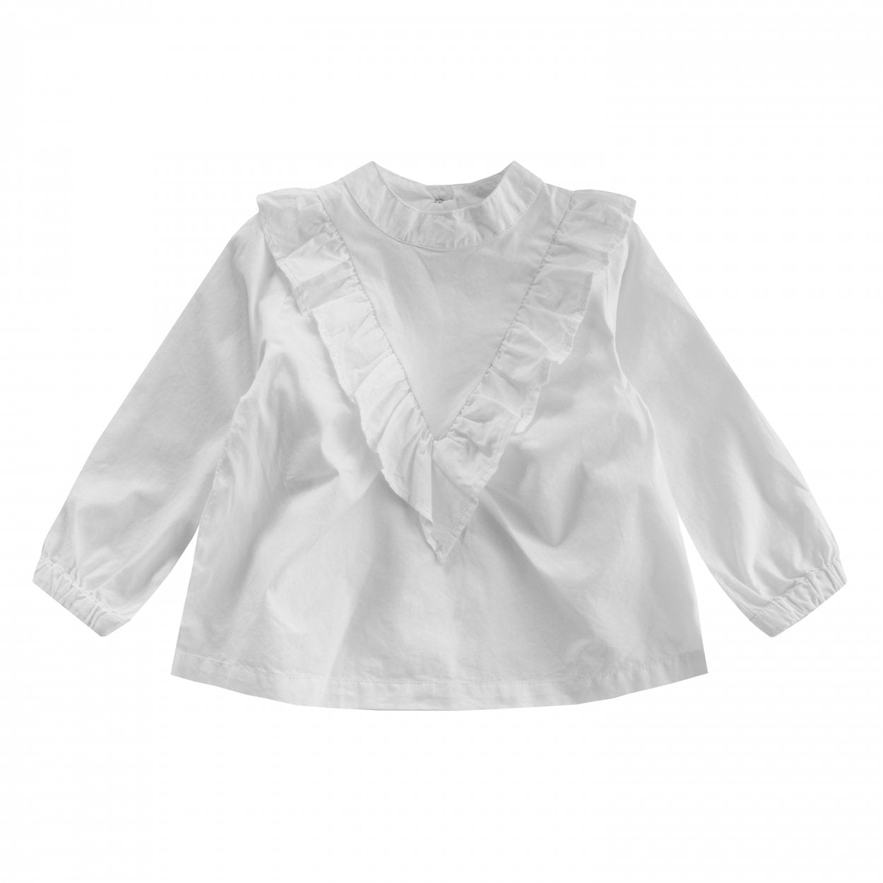 Meisjes Blouse Ruffle - Cynthia - off white van Your Wishes in de kleur Off-White in maat 134/140.
