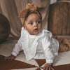 Meisjes Blouse Ruffle - Cynthia - off white van Your Wishes in de kleur Off-White in maat 134/140.